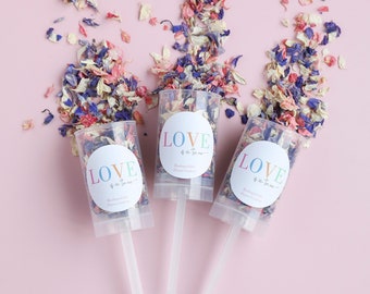 Love zit in the Air Confetti-push-pop | DIY-vul je eigen confettipop-set | Confetti-popper bruiloft | Biologisch afbreekbare confetti