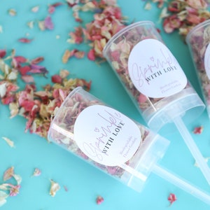 Sprinkle with Love Confetti Pop Wedding Confetti Popper Biodegradable Confetti Push Pop, Real Flower Confetti image 8