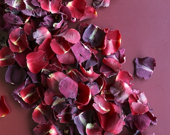 Ruby Red Dried Rose Petals | 5 Litres (40-50 handfuls) | Real Dried Rose Petals | Biodegradable Rose Petal Confetti | Real Flower Confetti