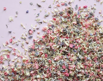 Vintage Mix Confetti | Pink & Grey Dried Petals | 1 Litre (8-10 handfuls) | Classic Biodegradable Wedding Confetti | Affordable Eco Wedding