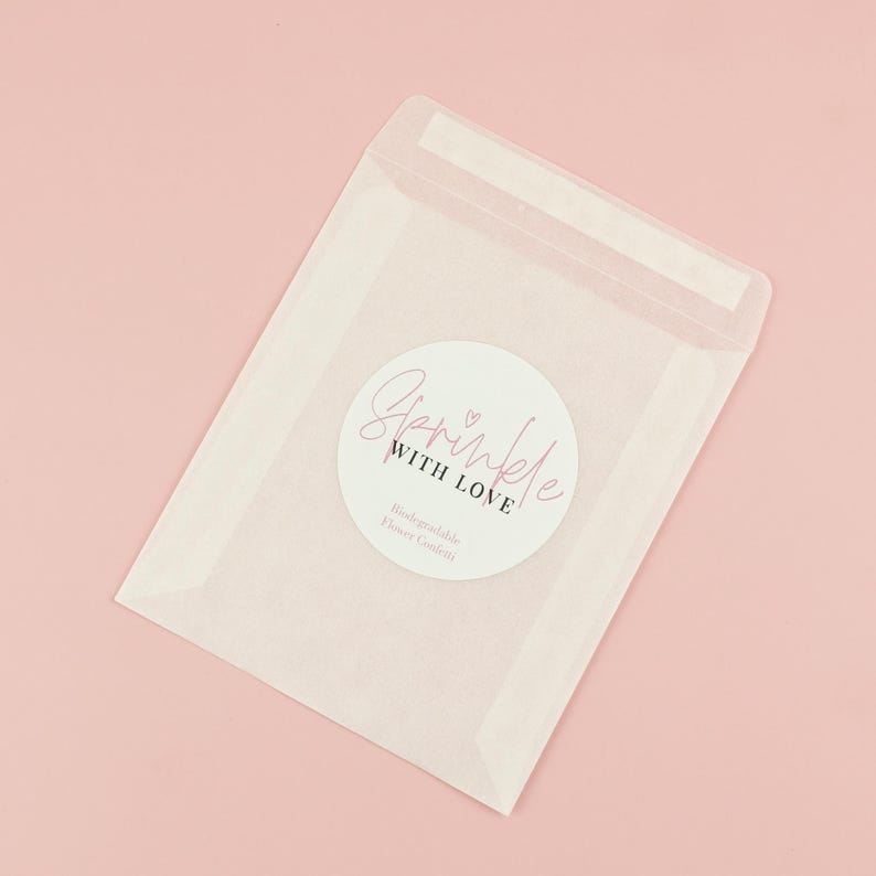 Sprinkle with Love Biodegradable Confetti Packets | DIY Fill Your Own Kit | Eco-friendly Confetti Sachets | Dried Flower Wedding Confetti EMPTY Single Sachet