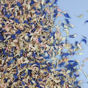 Daydream Mix Confetti | Confete de flores azul-marinho e rosa pastel | 1 litro (8-10 punhados) | Confete de casamento biodegradável clássico