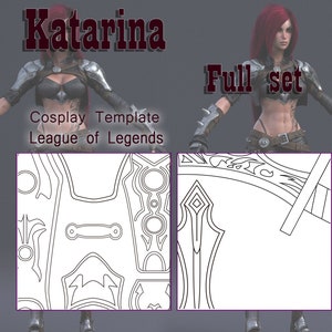 Katarina armor, knives and daggers - League of Legends Cosplay Templates