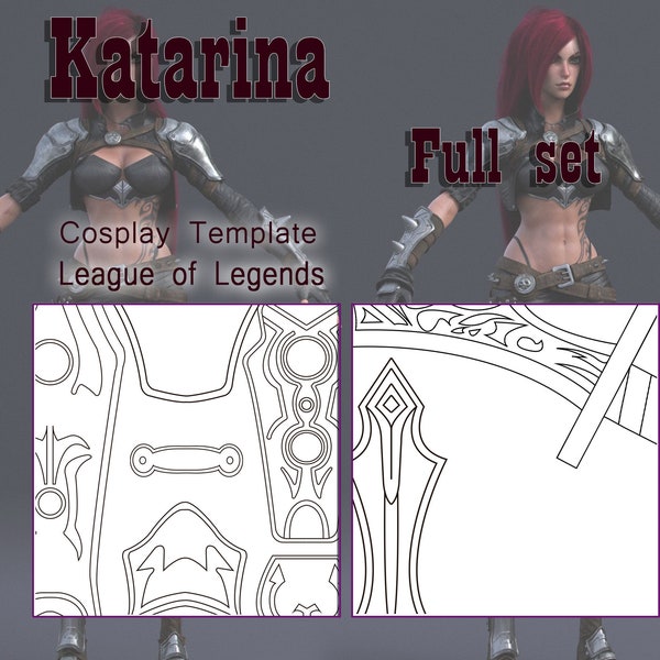 Katarina armor, knifes and daggers - League of Legends Cosplay Templates