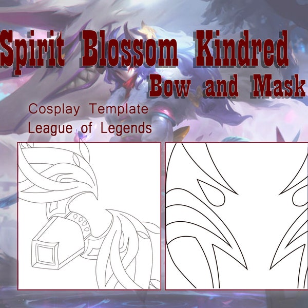 Spirit Blossom Kindred - Bow and mask League of Legends cosplay template