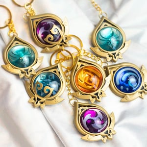 Llavero artesanal de la Visión de Sumeru de Genshin Impact - TODOS LOS ELEMENTOS