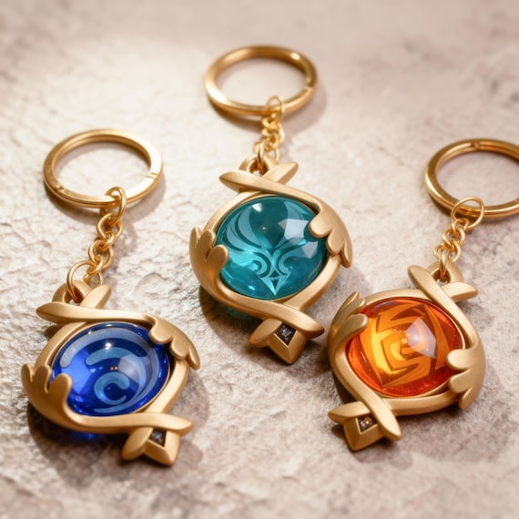 Handmade Genshin Impact Fontaine Vision Keychain - ALL ELEMENTS