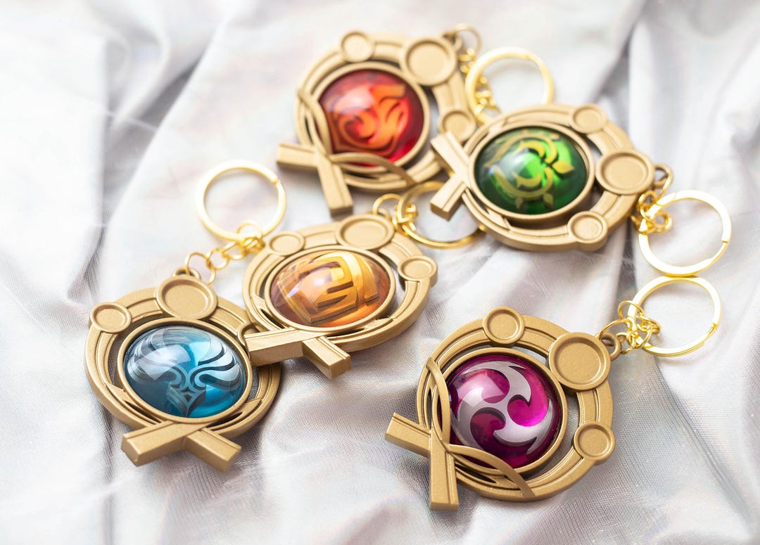 Handmade Genshin Impact Inazuma Vision Keychain - ALL ELEMENTS - Etsy