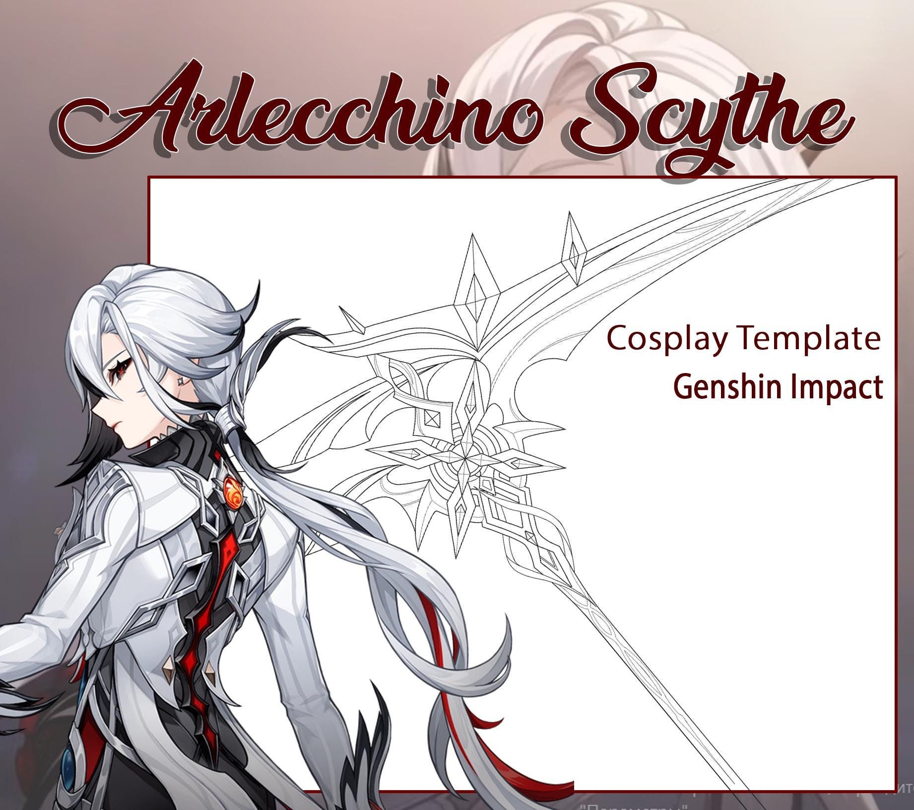 Arlecchino's Scythe - Genshin Impact Cosplay Template