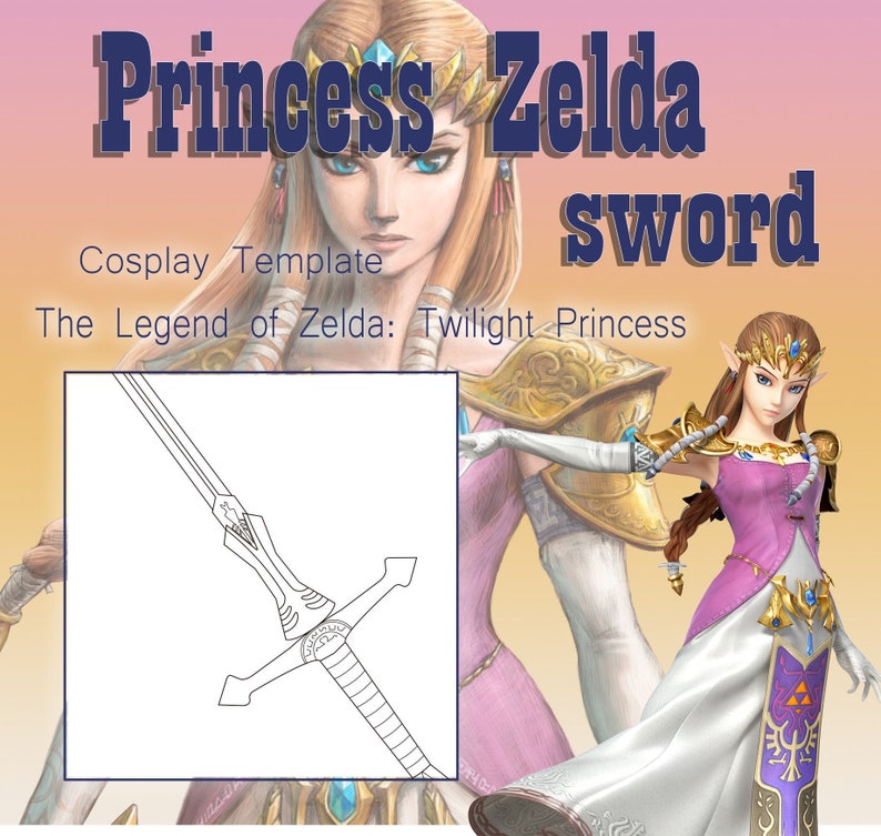 Twilight Princess Zelda Sword Template Etsy