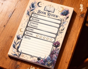 Boekrecensie Post-it notitieblok - bloemenontwerp bij maanlicht - leesdagboek cadeau voor lezers - fantasieroman