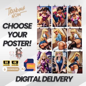 Anime Waifu Art – Waifu Digital Posters Anime Waifu  Colorful JRPG, Oldschool Manga, Lewd & Cute Waifus, Anime Waifu Digital Poster