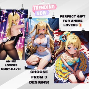 Waifu Anime Girl Poster – Aesthetic Japanese Anime Print, Otaku Wall Art, Kawaii Room Decor, Cute Anime Gift, Bedroom Anime Waifu Poster