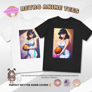Retro Anime Waifu Basketball T-Shirt: 80s Style Graphic Tee