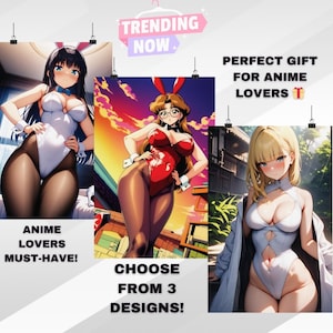 Waifu Anime Poster – Aesthetic Anime Wall Art, Retro Anime Print, Otaku Room Decor, Kawaii Anime Gift, Waifu Vintage Bedroom Anime Decor