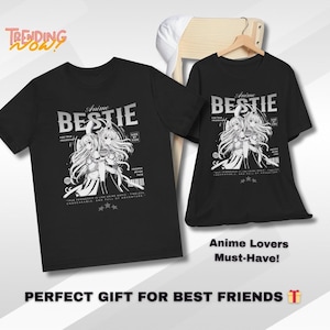 Koszulka graficzna Anime Bestie - idealna dla przyjaciół, miłośników anime, do noszenia na co dzień, na prezenty, na konwenty, na imprezy cosplay