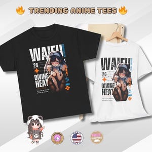 Waifu Tee Anime Girl T-Shirt Vintage Aesthetic Nun Streetwear Bold Lewd Art Otaku Shirt Japanese Manga Vaporwave Clothing, Retro Anime Waifu
