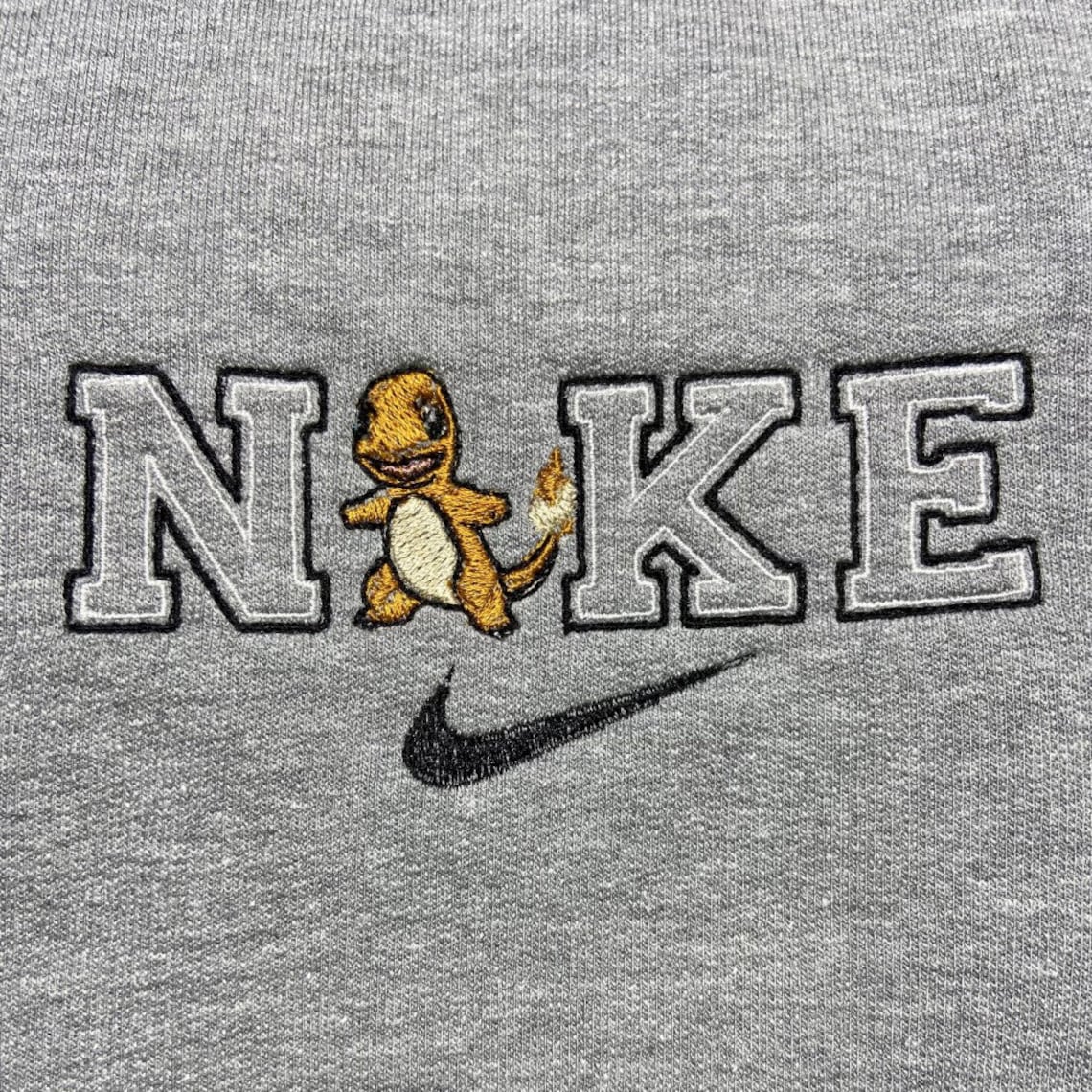 Nike pokemon charmander embroidered sweatshirt  etsy