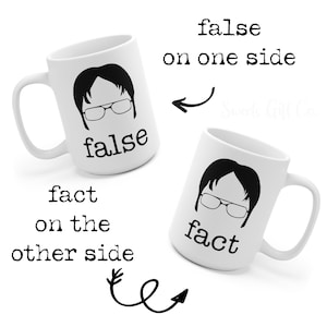Dwight Schrute False & Facts Coffee Mug, The Office TV Show Coffee Mug, The Office Gifts, Dwight Schrute Gift, Dwight Schrute False Mug