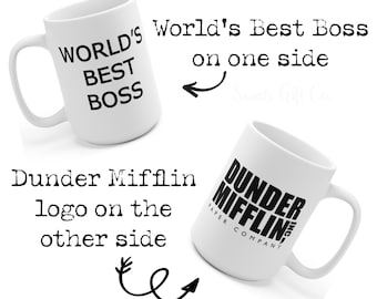 The Office World's Best Boss Custom Coffee Mug Michael Scott Schrute The Office TV Show, The Office Gifts, The Office Mug, World's Best Gift