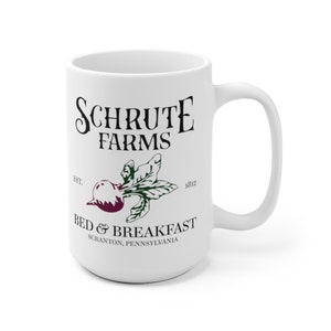Schrute Farms Bed & Breakfast Coffee Mug, Schrute Farms Ceramic Mug, The Office Coffee Mug, The Office Gift, Dwight Schrute Mug, The Office
