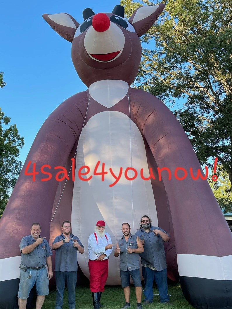 32' Foot Inflatable Rudolph the Red Nose Reindeer With Led Lights