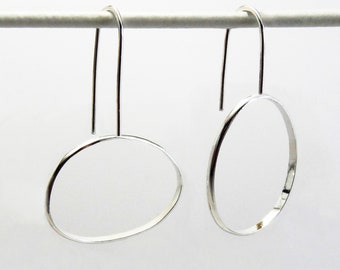 Geometric Mismatched Earrings, Asymmetric Unusual Hoop Dangle Earrings, Edgy Unique Jewelry Gift for Her, Hypoallergenic SS 940, USA Made