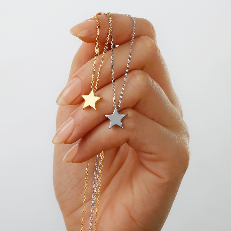 Gold Dainty Star Jewelry Bridesmaid Gift Best Friend Gift Tiny Star Necklace Silver Little Star Necklace Gift for Her Mother Gift