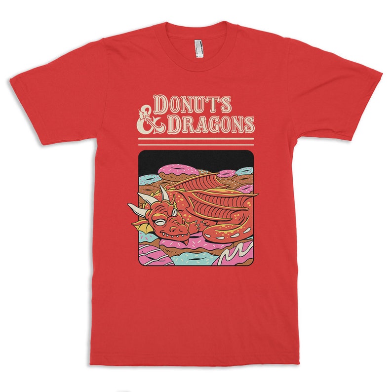 Donuts & Dragons Funny DnD TShirt Dungeons and Dragons Tee Etsy