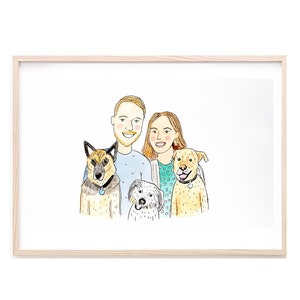 Custom watercolor family portrait, custom Cartoon people, pet portrait, family portrait , Valentine’s Day gift , couple Valentine’s Day