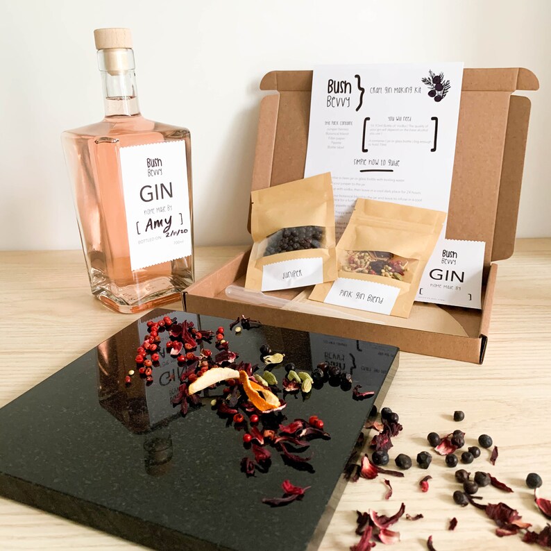 Pink Gin kit Make your own gin kit Gin Botanicals kit Etsy