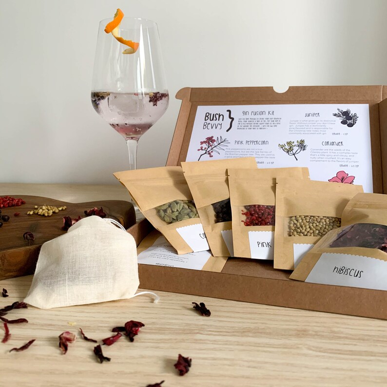 Gin Infusion kit Gin Botanicals Gin Making Kit Gin Lover Etsy