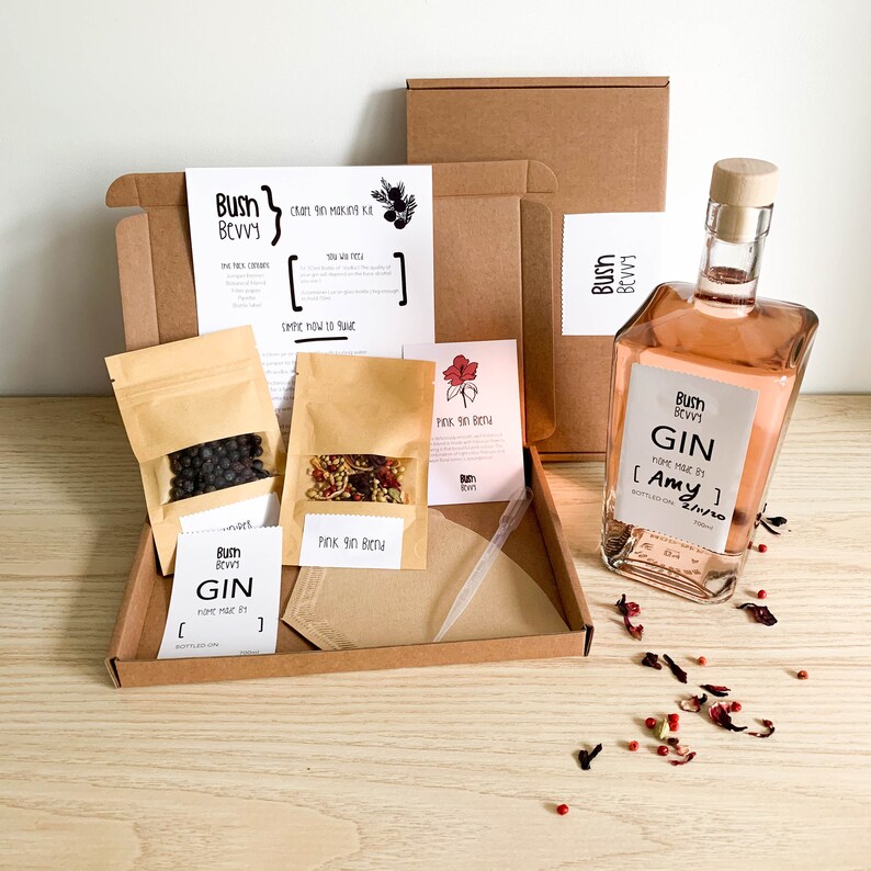 Pink Gin kit Make your own gin kit Gin Botanicals kit Etsy