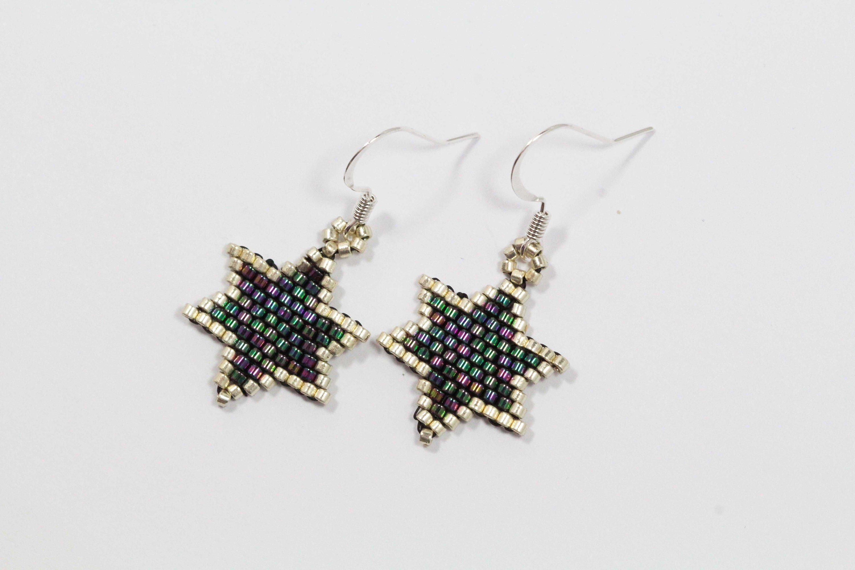 Handcrafted Miyuki Delica Beaded Star Earrings Etsy