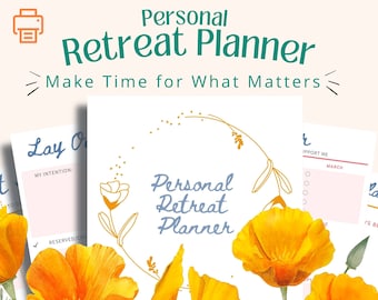 Staycation Planner, Personal Retreat Printable Planner, Staycation Planner, Homeschool Planning Retreat, Self Care Retreat Workbook