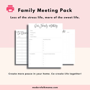 Family Meeting Printable, Family Counsel Guide, Create a Fun Family ...
