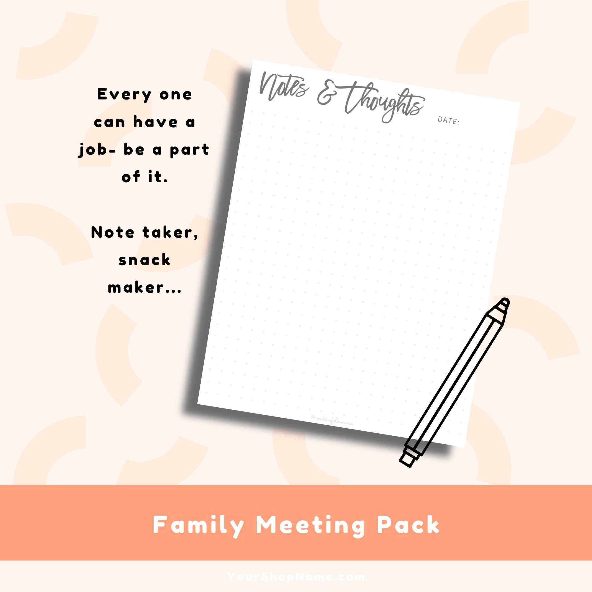 Family Meeting Printable Family Counsel Guide Create a Fun - Etsy