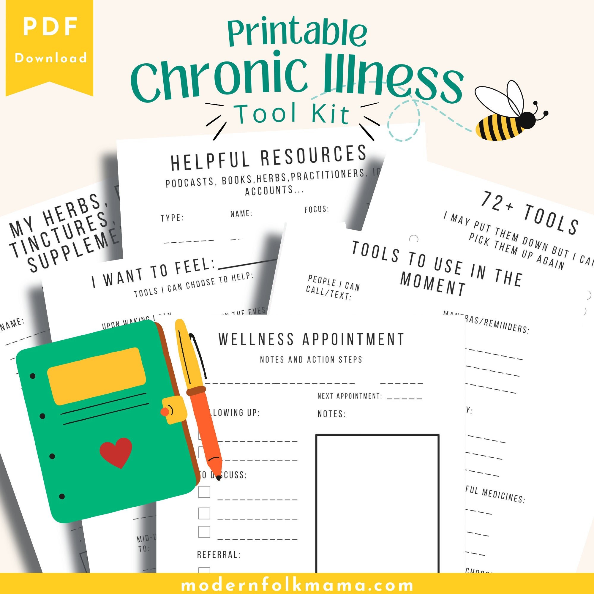 Medical Planner Printable, Lyme Disease Warrior, Chronic Illness Binder