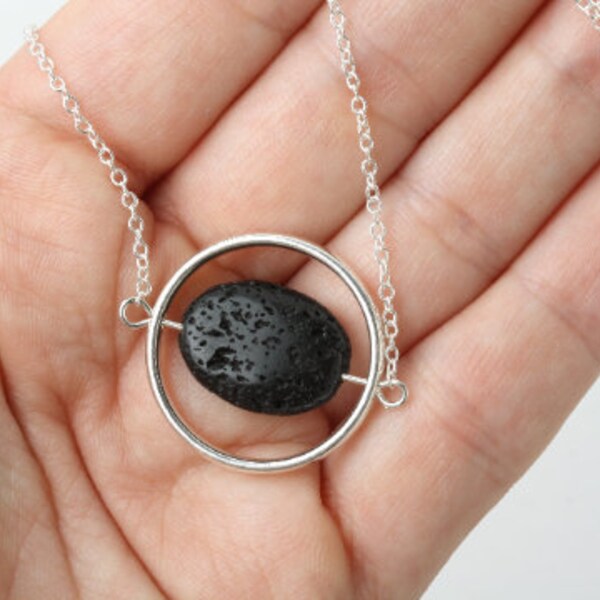 Aromatherapy Necklace, Diffuser Necklace, Lava Rock Necklace, Essential Oil Necklace, Minimalist Necklace, Modern Necklace, Christmas gift