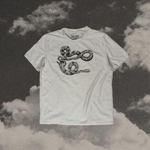 Python Snake Graphic T-shirt- Unisex Eco Organic Off-white Cotton Tee- Comfort Top-Vintage Alternative Nature Snake Lover Gift Goth