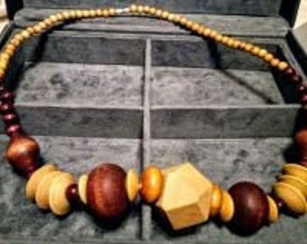 Vintage all Natural chunky wood necklace