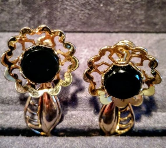 Vintage onyx earrings sale