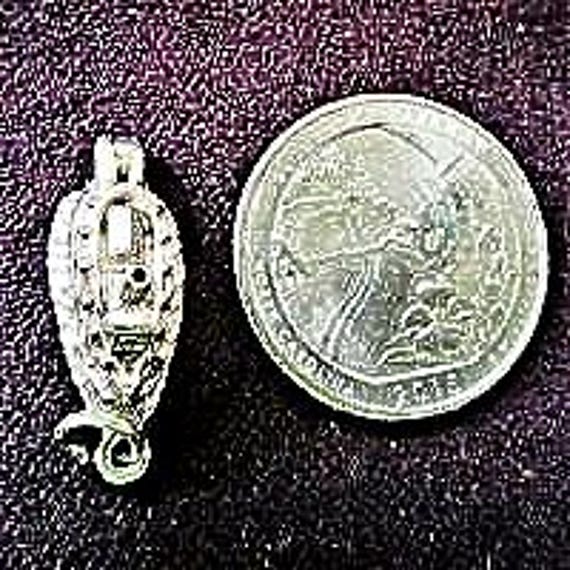 Vintage sterling silver ship charm View 4