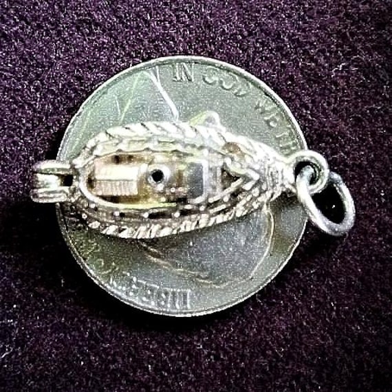 Vintage sterling silver ship charm View 5
