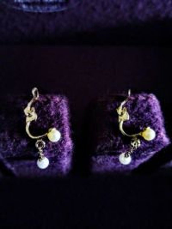 Vintage Saltwater pearl earrings 1934 pearl earrin