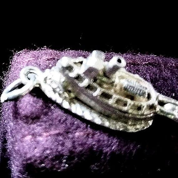 Vintage sterling silver ship charm View 3