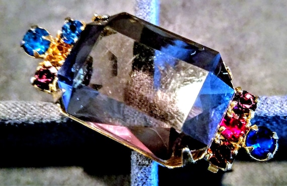 Vintage Elsa Schiaparelli Rhinestones Rectangle G… - image 1