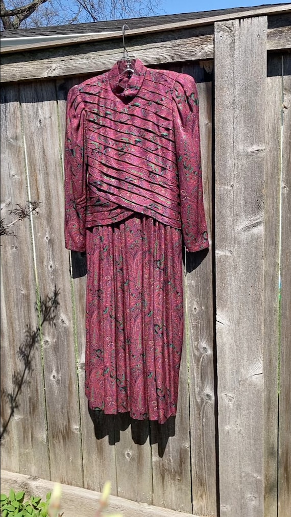 80’s Black Satin and Acetate Double Button Dress by Warren Petites for Saks Fifth Avenue main image 1