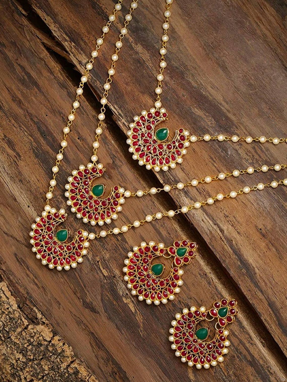 Gold Tone Layered Long Ethnic Necklace Set For Women's Etsy