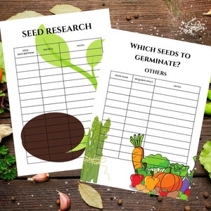 Vegetable Seed Notes Digital Garden Planner, Printable Garden Planner, Fillable Garden ...
